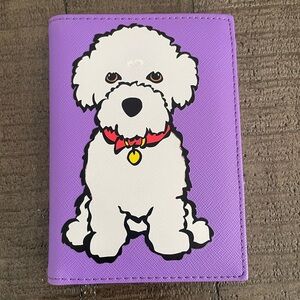 Marc Tetro Purple Wallet, Passport, ID, Cardholder with white Bichon Frise